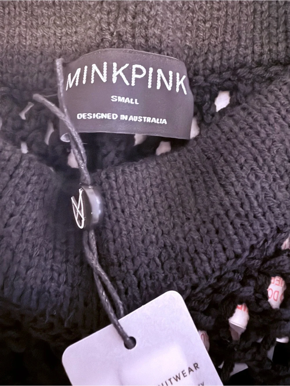 MINKPINK ‘Gayla’ Black Crochet Knit Top and Pants Set - Picture 5 of 8